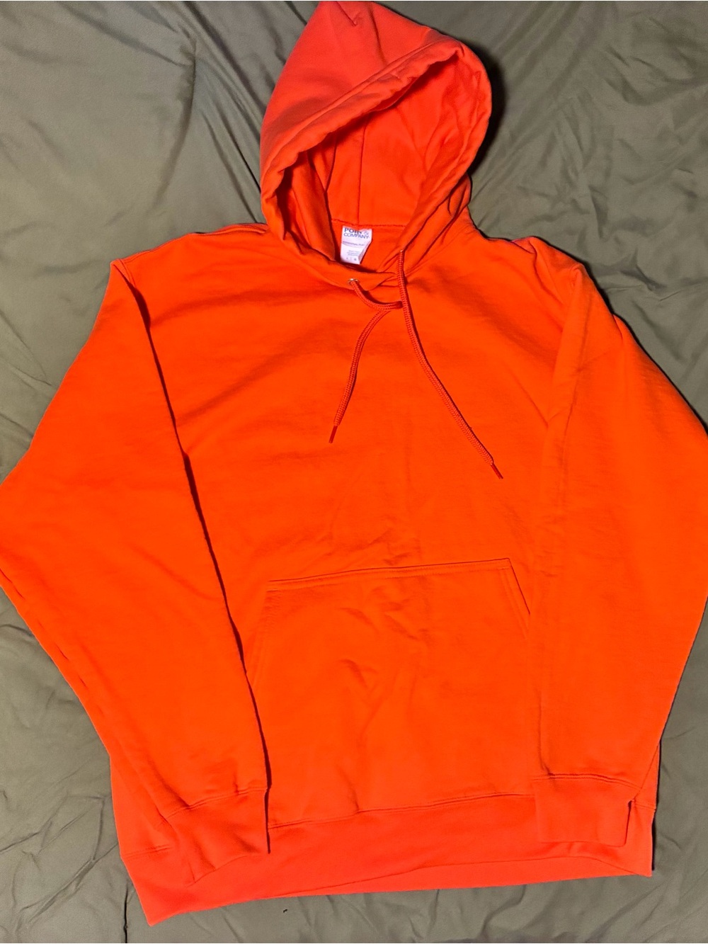 Port and Company Bright Orange Pullover Hoodie